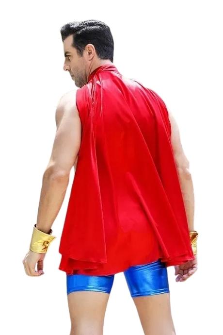 JSY Чоловічий еротичний костюм супермена "Готовий на все Стів" синій колір