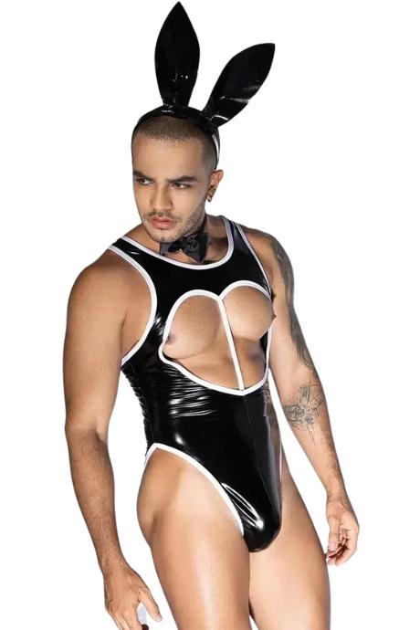 JSY Чоловічий костюм зайчика JSY «Невтомний Мет» боді метелик вушка чорний колір