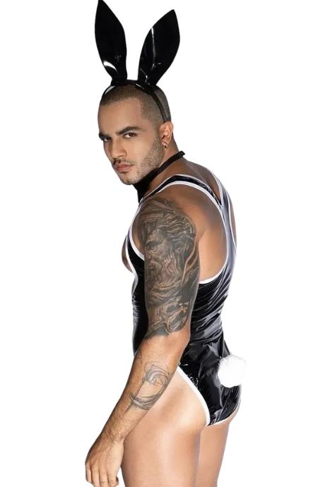JSY Чоловічий костюм зайчика JSY «Невтомний Мет» боді метелик вушка чорний колір