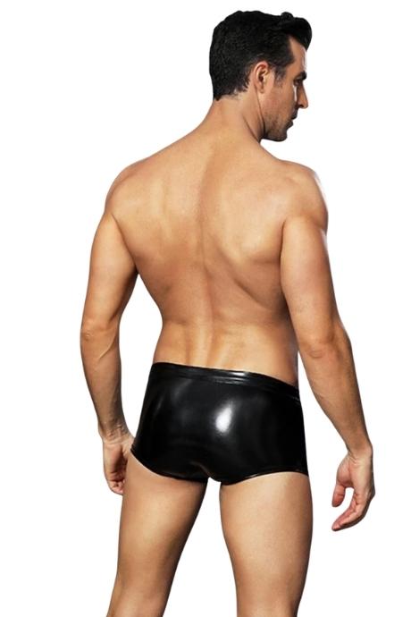 JSY Еротичні чоловічі лакові труси зі шнурівкою Black колір