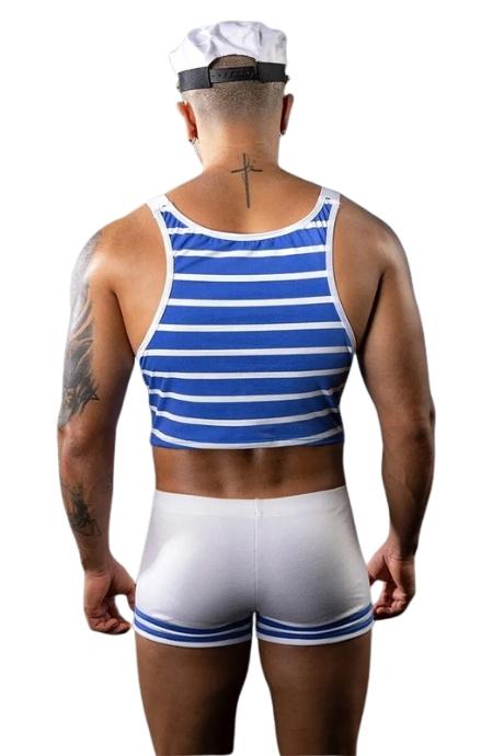 JSY Еротичний костюм моряка JSY «Милашка Нік» топ шорти кепка білий колір