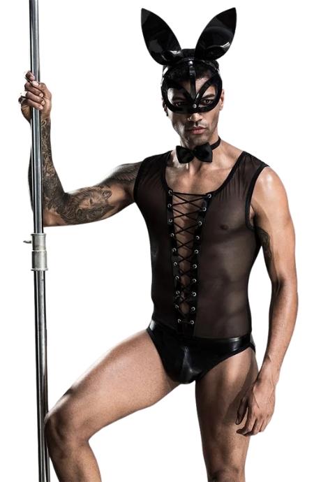 JSY Еротичний чоловічий костюм "Зайчик Джонні" з маскою чорний колір