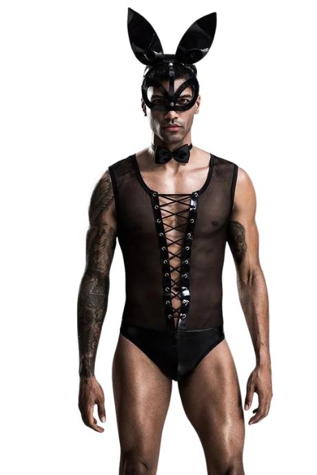 JSY Еротичний чоловічий костюм "Зайчик Джонні" з маскою чорний колір