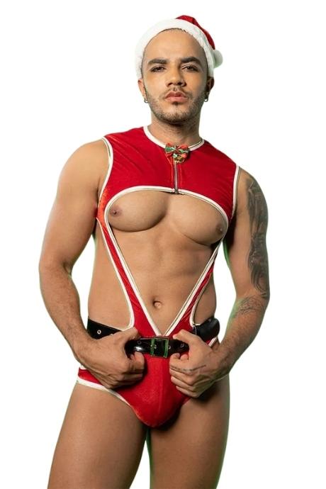 JSY Новорічний чоловічий еротичний костюм JSY 9132 червоний колір