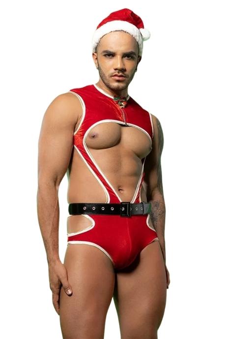 JSY Новорічний чоловічий еротичний костюм JSY 9132 червоний колір