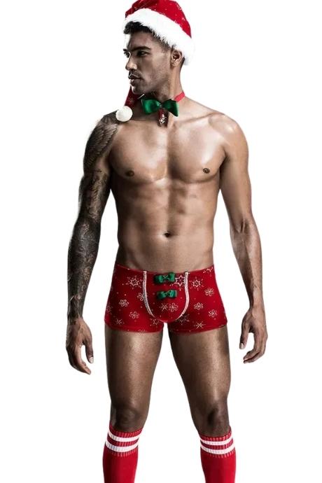 JSY Новорічний чоловічий еротичний костюм "Улюблений Санта" Red колір