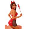 JSY Еротичний костюм дияволиці JSY «Спокусниця Джен» топ спідниця трусики ріжки жезл червоний колір
