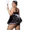 JSY Еротичний костюм покоївки JSY P61110 Plus Size чорний колір