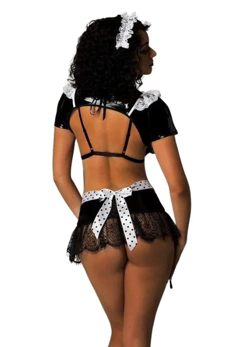 JSY Еротичний костюм покоївки "Розпусниця Лана" чорний колір