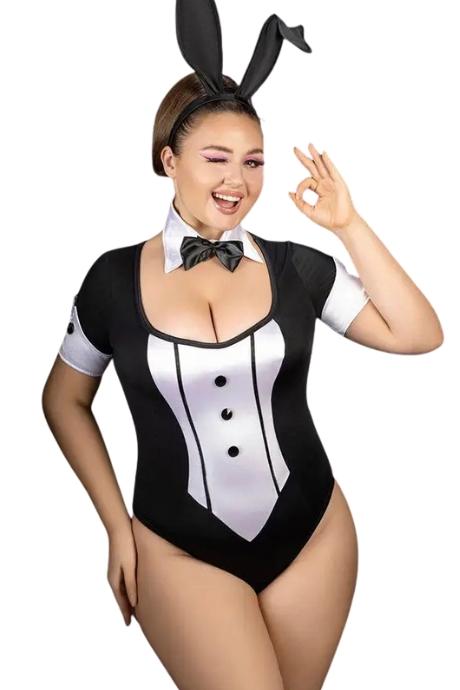 JSY Еротичний костюм зайчика JSY P61102 Plus Size чорний колір