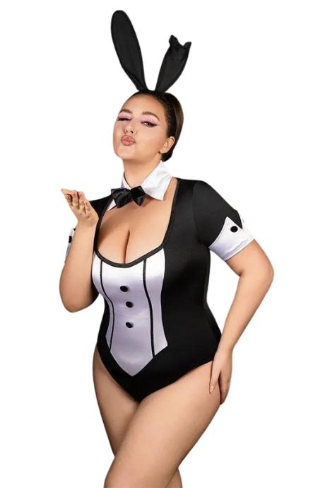 JSY Еротичний костюм зайчика JSY P61102 Plus Size чорний колір