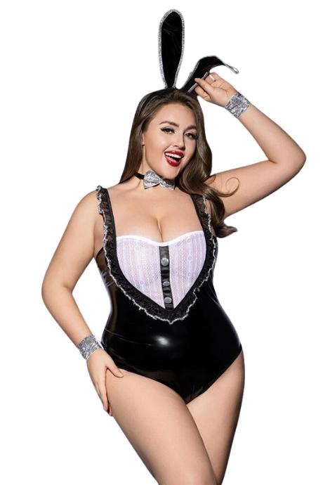 JSY Еротичний костюм зайчика JSY P61103 Plus Size чорний колір