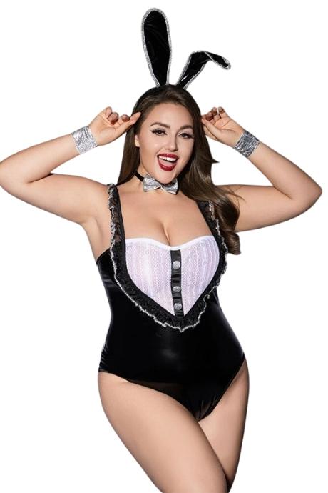 JSY Еротичний костюм зайчика JSY P61103 Plus Size чорний колір