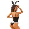 JSY Еротичний костюм зайчика JSY «Вітрена Памела» боді вушка чокер браслети чорний колір