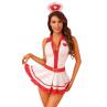 JSY Еротичний костюм медсестри JSY «Спокусниця Надін» сукня пояс обруч трусики білий колір