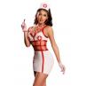 JSY Еротичний костюм медсестри JSY «Крихітка Габі» сукня рукавички стрінги чепец стетоскоп білий колір