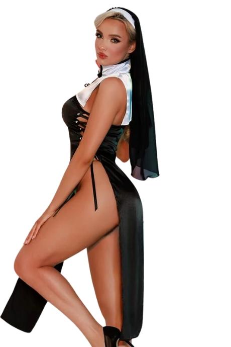 JSY Еротичний костюм черниці JSY 5950 чорний колір
