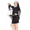 JSY Эротический костюм монашки JSY «Грешница Лола» Plus Size Black платье крест апостольник