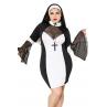 JSY Эротический костюм монашки JSY «Грешница Лола» Plus Size Black платье крест апостольник