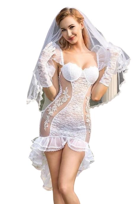 JSY Еротичний костюм нареченої "Благочестива Марта" White колір