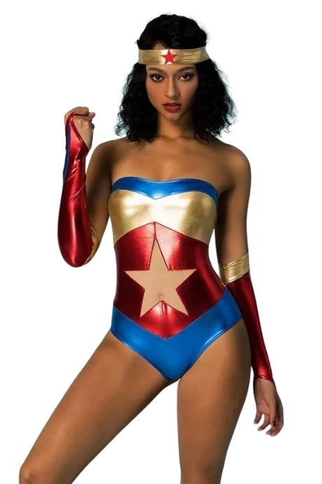 JSY Еротичний рольовий костюм "Wonder Woman" різнокольоровий 