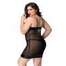 JSY Платье с латексными вставками JSY «Страстная Эльза» Plus Size Black кружево стрепы сетка