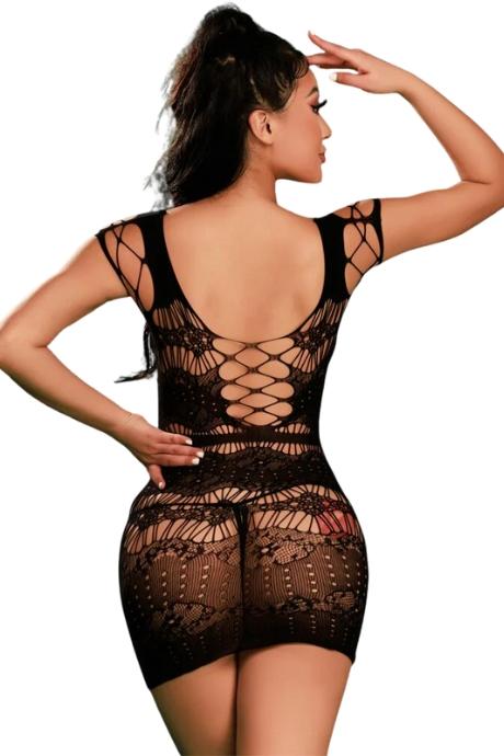 JSY Еротична сукня-бодістокінг JSY «Чарівна Лайла» чорний колір