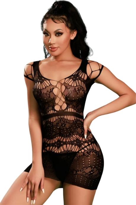 JSY Еротична сукня-бодістокінг JSY «Чарівна Лайла» чорний колір