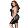 JSY Еротична сукня JSY «Спокуслива Міла» Plus Size Black прозорі вставки стрепи халтер