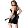JSY Еротична сукня JSY «Спокуслива Міла» Plus Size Black прозорі вставки стрепи халтер
