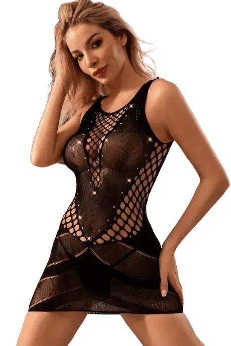 JSY Сукня-бодістокінг JSY «Приваблива Кармен» чорний колір