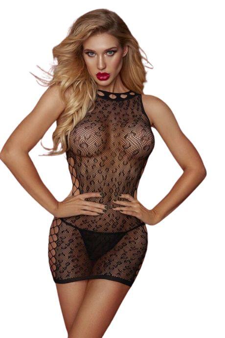 JSY Сукня-сітка з леопардовим малюнком Black колір