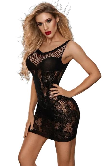 JSY Розкішна сукня-сітка з мереживом JSY Black колір