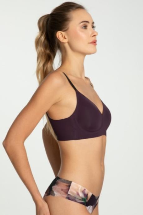 Julimex Топ жін Simple T-shirt dark plum колір