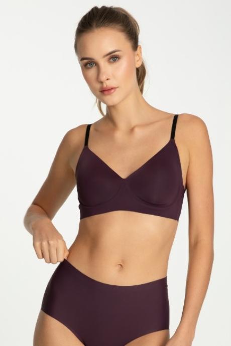 Julimex Топ жін Simple T-shirt dark plum колір