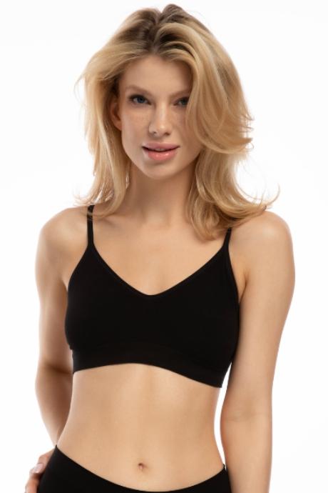 Julimex Топ жін Bamboo bralette czarny колір