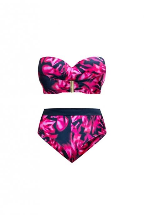 Kris Line Труси купальні жін Brasyliana Hight Waist Barbados original чорно-рож
