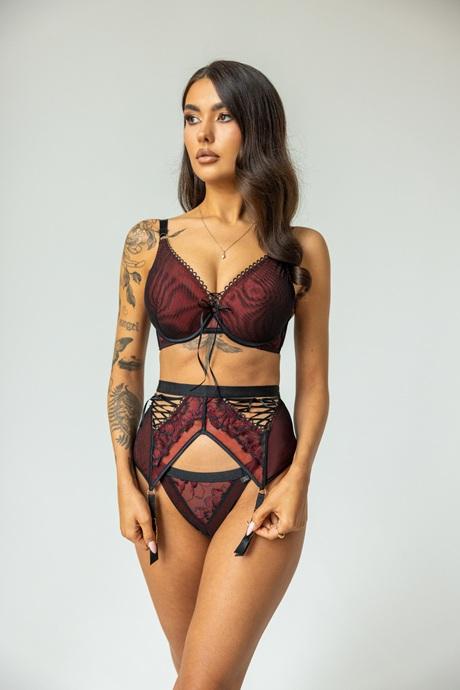 Kris Line Бюст brassiereplunge жін G-Cabaret чорно-червоний