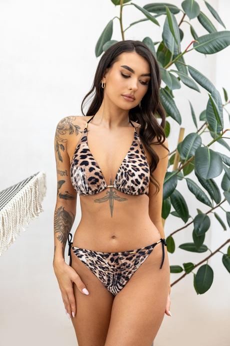 Kris Line Труси купальні жін Briefs Bikini Maui panther black коричневий