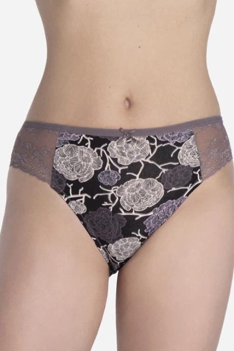 Lama 1591BI Жіночі трусики чорний-сірий-ліловий колір