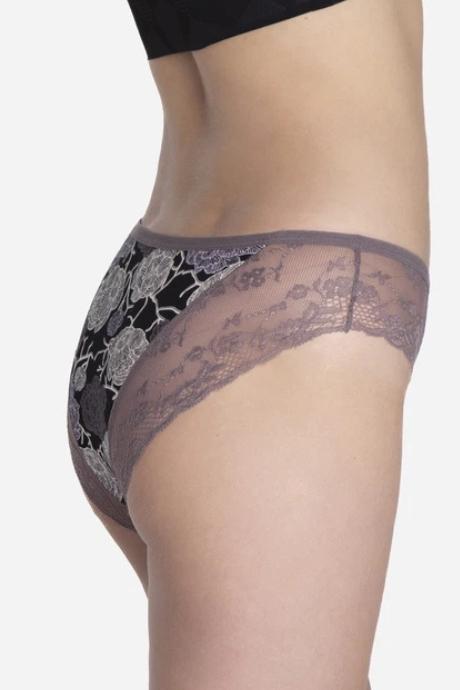 Lama 1591BI Жіночі трусики чорний-сірий-ліловий колір