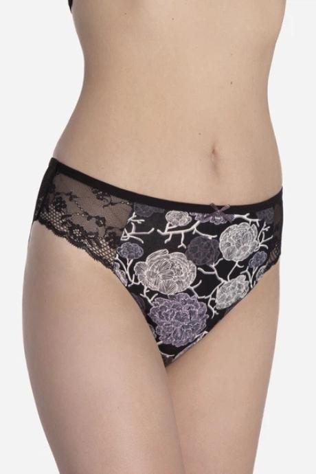 Lama 1591BI Жіночі трусики чорний-сірий-ліловий колір
