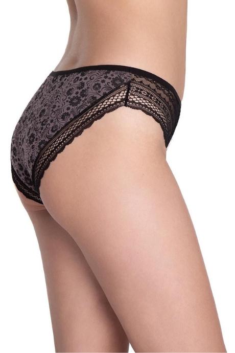 Lama 1592BI Жіночі трусики чорний-бежевий-сіро-ліловий колір