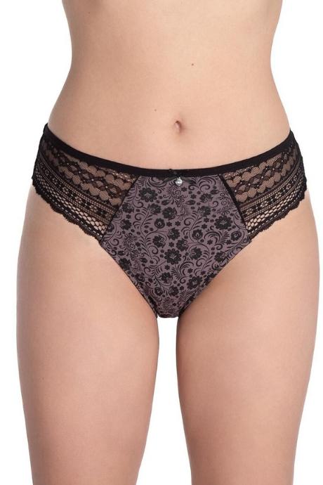 Lama 1592BI Жіночі трусики чорний-бежевий-сіро-ліловий колір