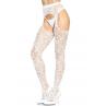 Ажурные колготки с сердечками Leg Avenue Heart White one size имитация чулок