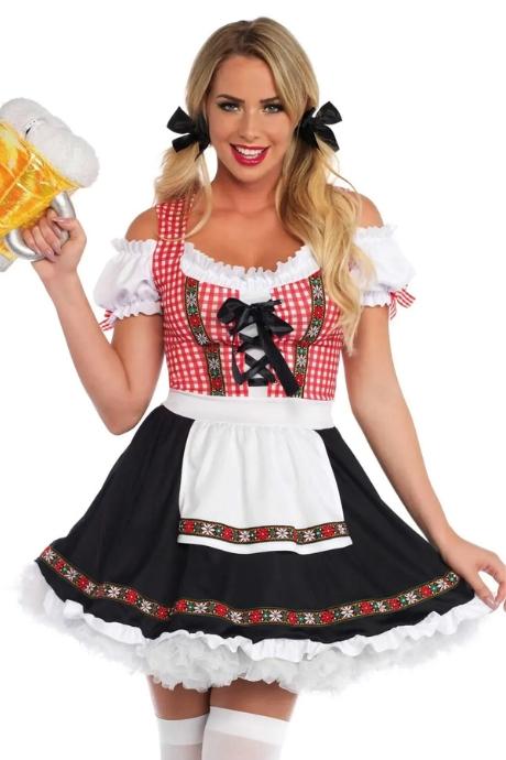 Баварский костюм «Октоберфест» Leg Avenue Beer Garden Babe чорно-рожевий колір