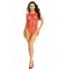 Боди-сетка Leg Avenue Net snap crotch tank bodysuit Red One Size