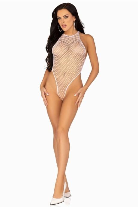 Боди-сетка Leg Avenue Net snap crotch tank bodysuit White One Size