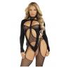 Бодистокинг 2 в 1 Leg Avenue Bodystocking with cutout teddy One Size чорний колір