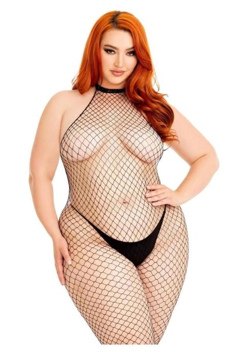 Бодистокинг Leg Avenue Racer neck bodystocking Black Queen Size чорний колір